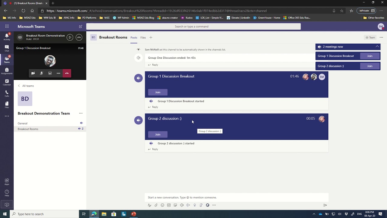 how do breakout rooms work in microsoft teams